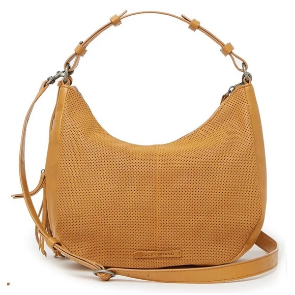 Lucky Brand Handbags - Lucky Brand | Ebon Vachetta Perforated Hobo Purse